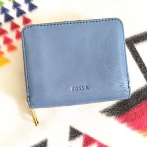 Fossil Small Blue Leather Wallet